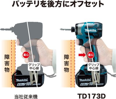 画像3: makita マキタ TD173DRGXO オリーブ 充電式インパクトドライバ 18V 6.0Ahバッテリー2個 充電器 ケース 純正品 フルセット